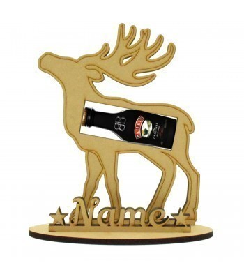 6mm Baileys Irish Liqueur Miniature Christmas Holder on a Stand - Reindeer - Stand Options